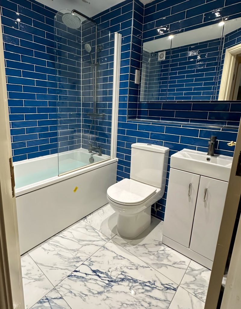 Navy Bathroom tiles Insurance Job Insurance Job Service